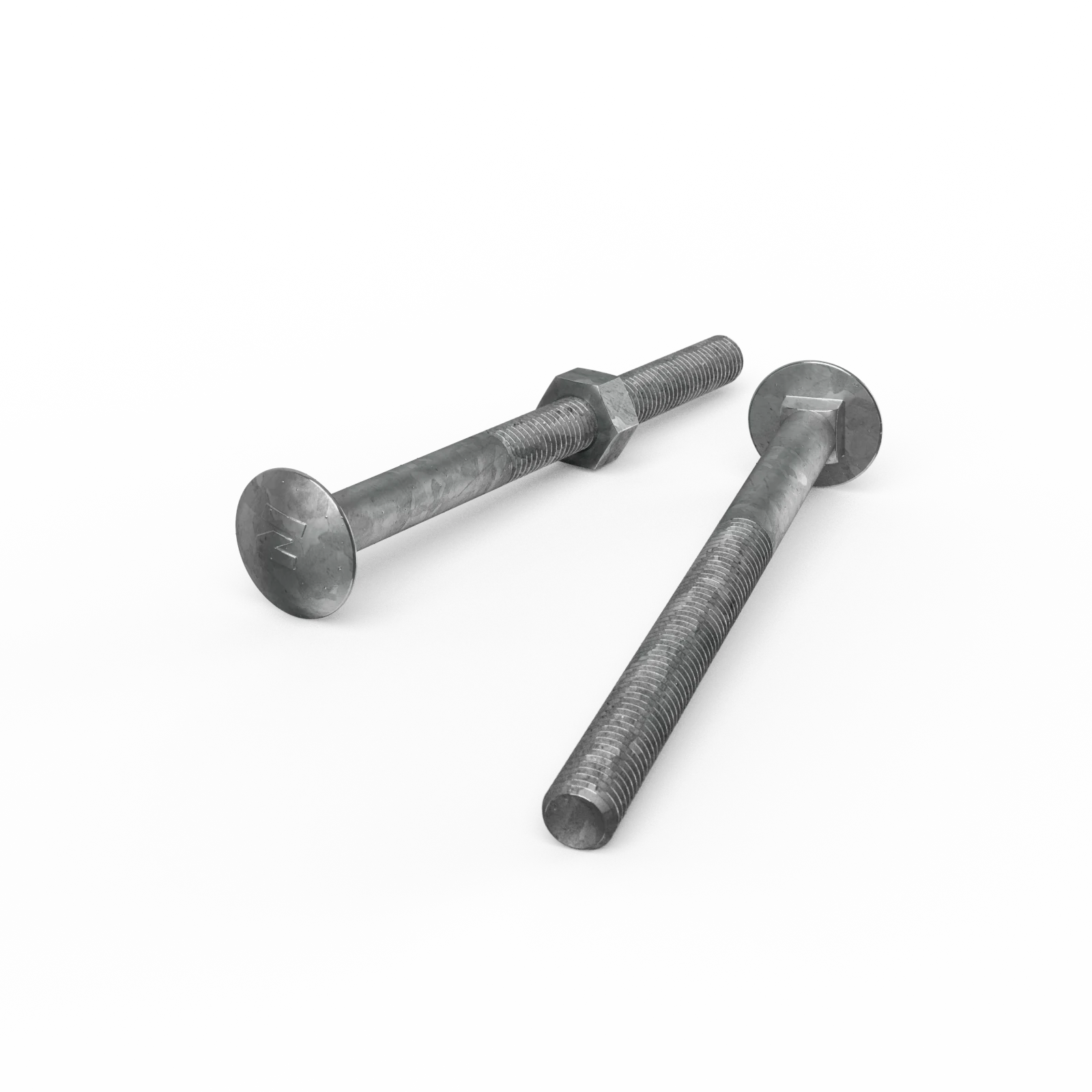 Zenith M10 x 130mm Hot Dip Galvanised Cup Head Bolt and Nut - Each