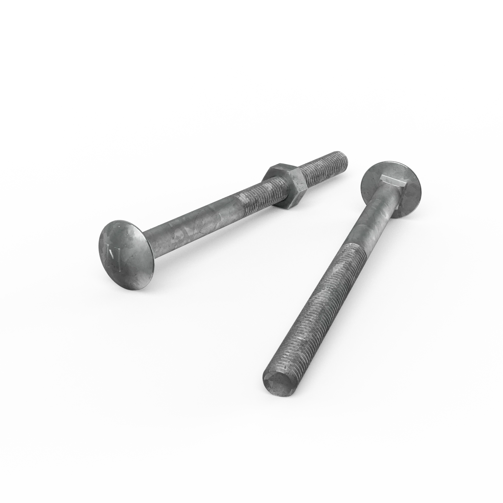 Zenith M10 x 140mm Hot Dipped Galvanised Cup Head Bolt and Nut - 4.6 Grade Steel, Each