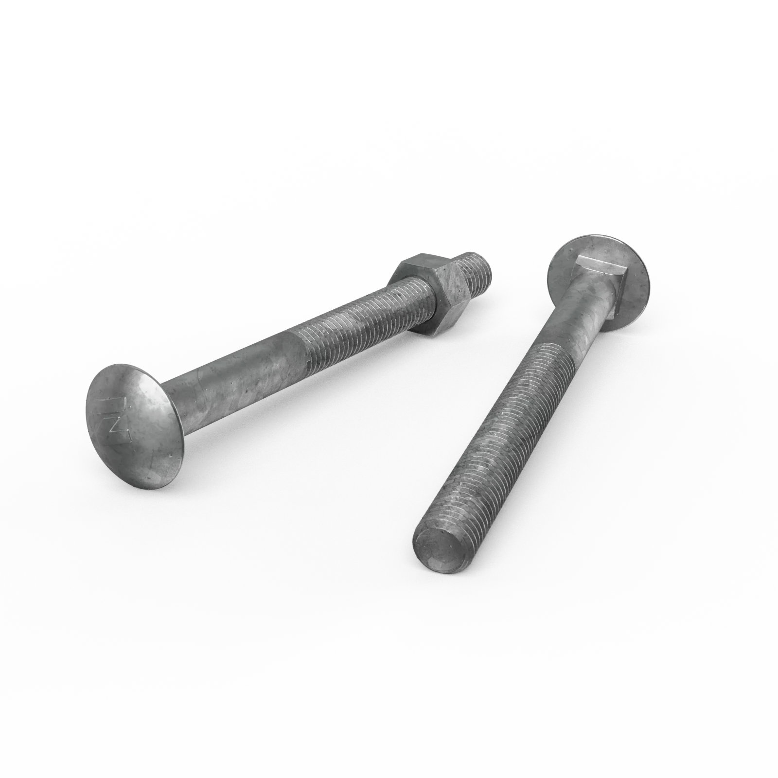 Zenith M12 x 130mm Hot Dip Galvanised Cup Head Bolt & Nut - 4.6 Grade Steel