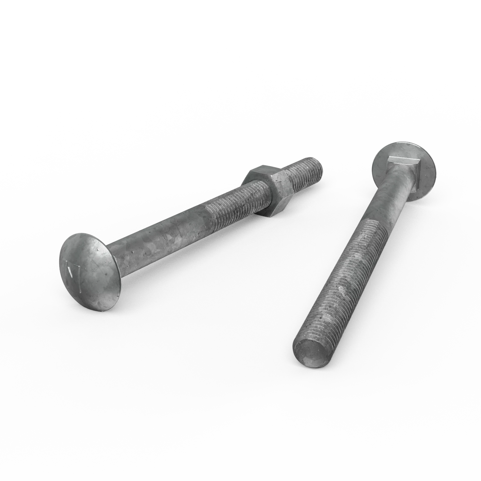 Zenith M12 x 140mm Hot Dip Galvanised Cup Head Bolt & Nut - 4.6 Grade Steel