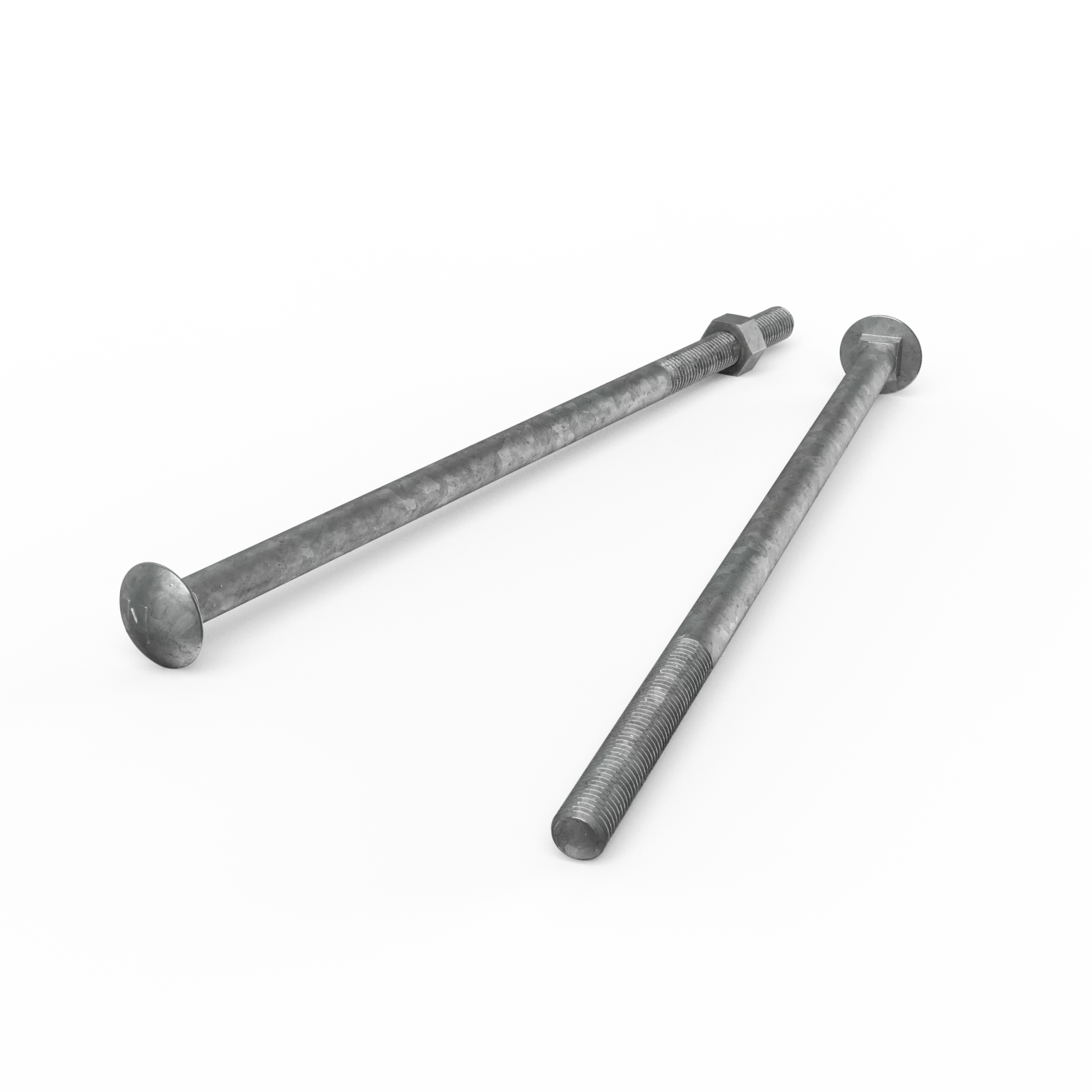 Zenith M12 x 300mm Hot Dip Galvanised Cup Head Bolt & Nut - 4.6 Grade Steel