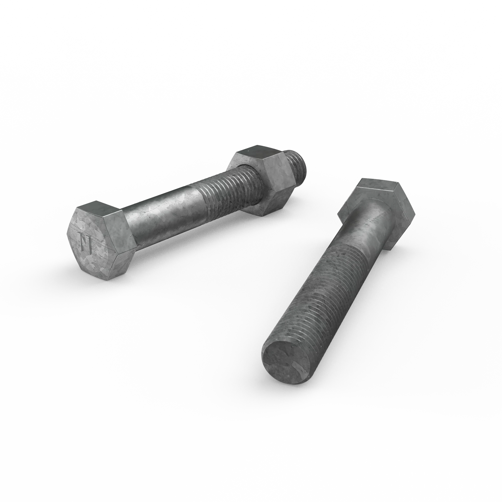 Zenith M16 x 100mm Hot Dip Galvanised Hex Head Bolt and Nut - 4.6 Grade Steel