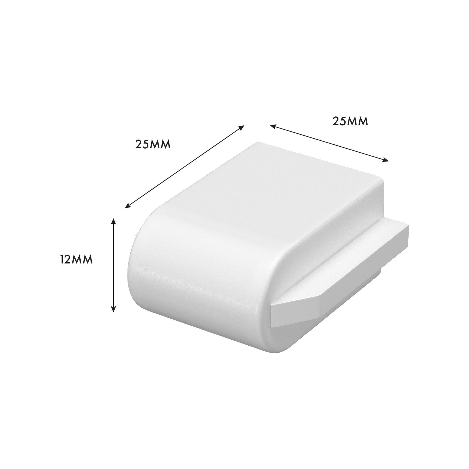 Flexi Storage Home Solutions White Double Slot Wire Shelf Bracket End Cover - 25 x 12 x 25mm 12 Pack