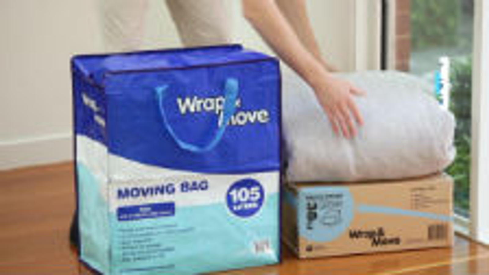 Wrap & Move 105L Moving Bag - Tough Poly-Woven Storage Bag with Zipper & Handles