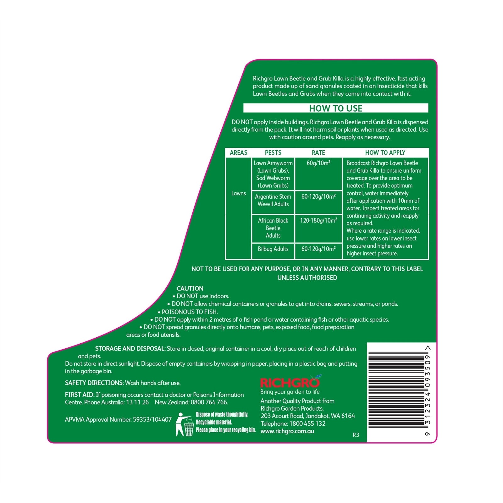 Richgro Lawn Beetle & Grub Killa 2.5kg - Ready to Use Granular Insecticide