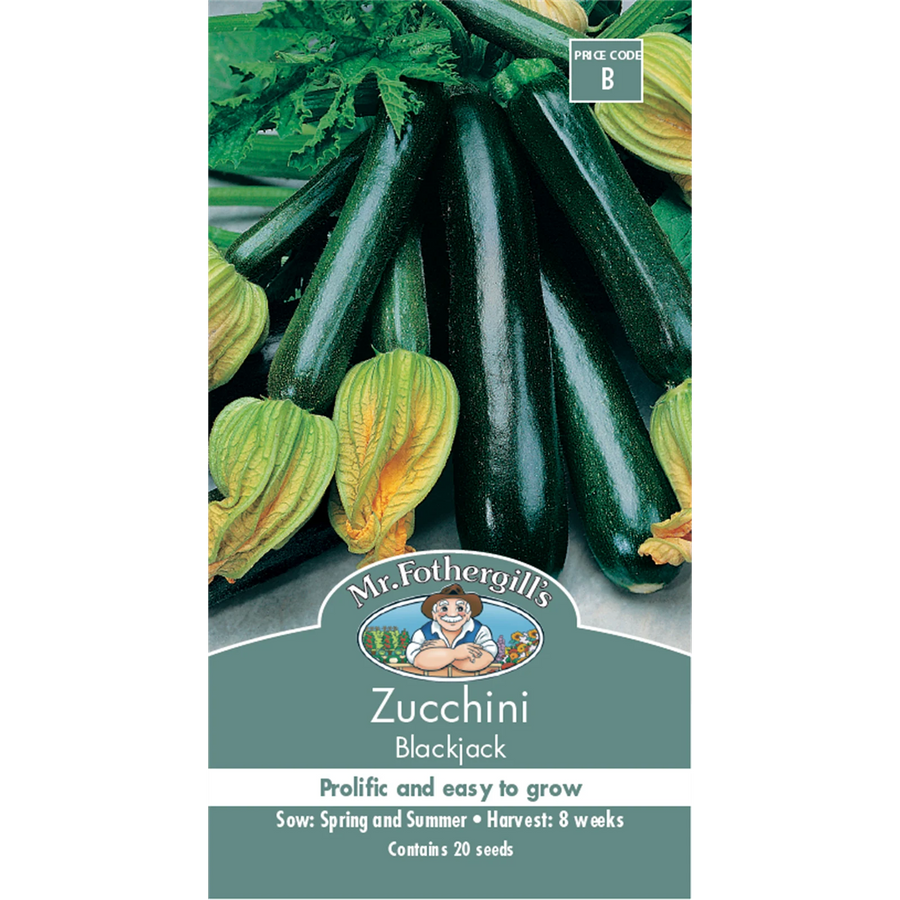 Mr Fothergill's Blackjack Zucchini Seeds - Prolific Dark Green Bush Variety