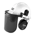 Ryobi Garden Helmet Kit with Visor & Earmuffs, White & Black