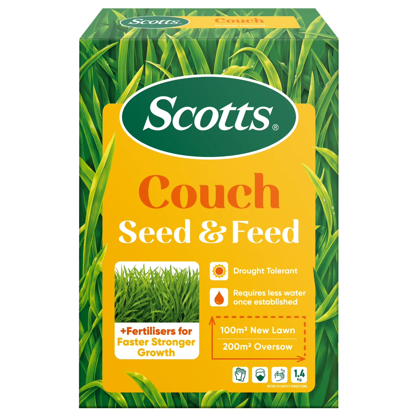 Scotts Lawn Builder Seed & Feed Couch Lawn Seed 1.4kg - 100sqm