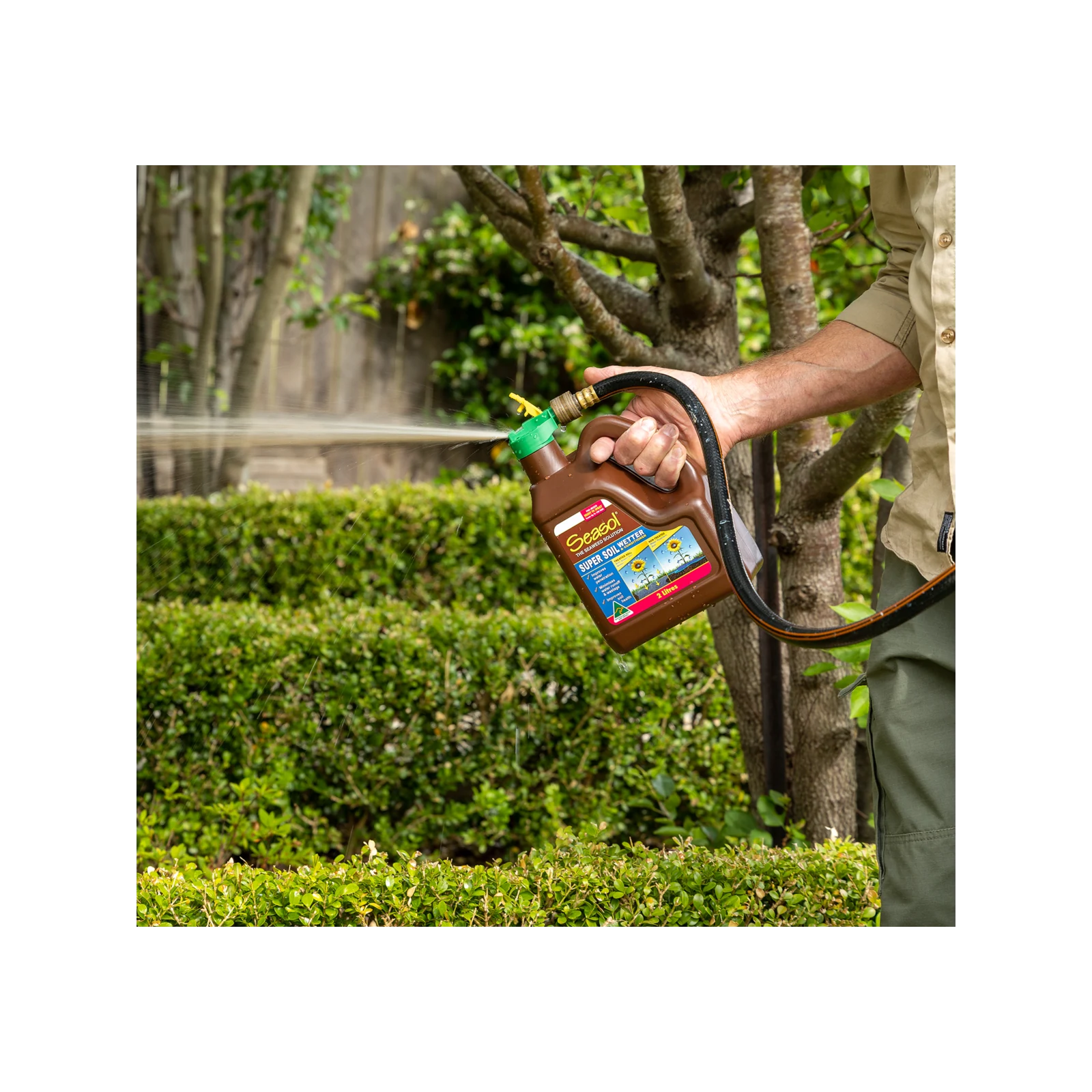 Seasol 2 x 2L Hose On Super Soil Wetter & Conditioner Twin Pack