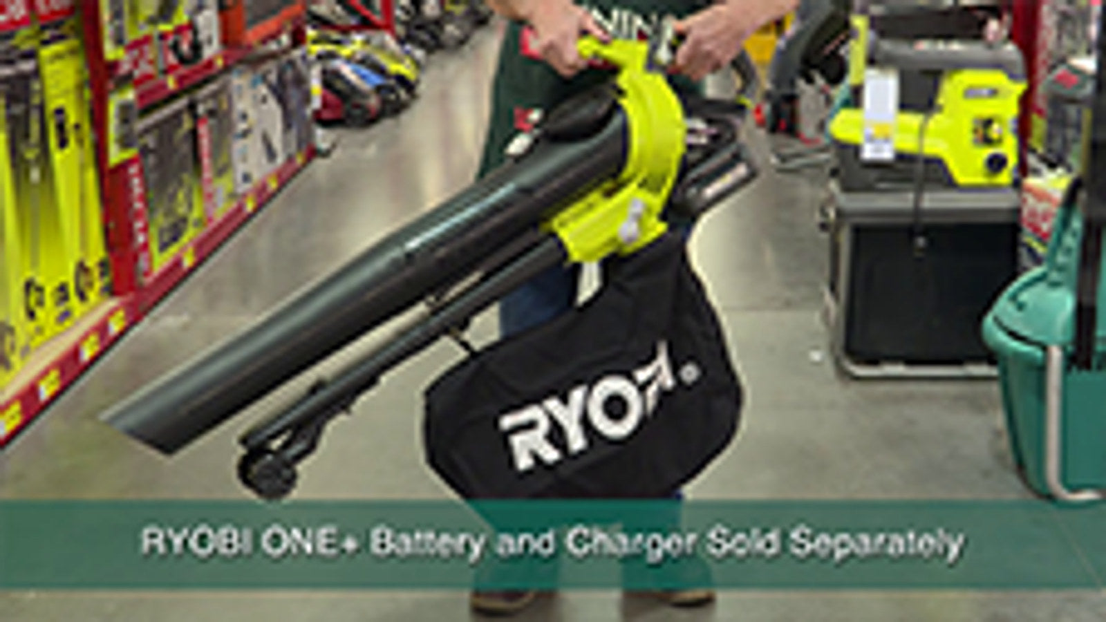 Ryobi 36V Cordless Blower Vacuum, 420 CFM, Variable Speed, Skin Only RBV3600