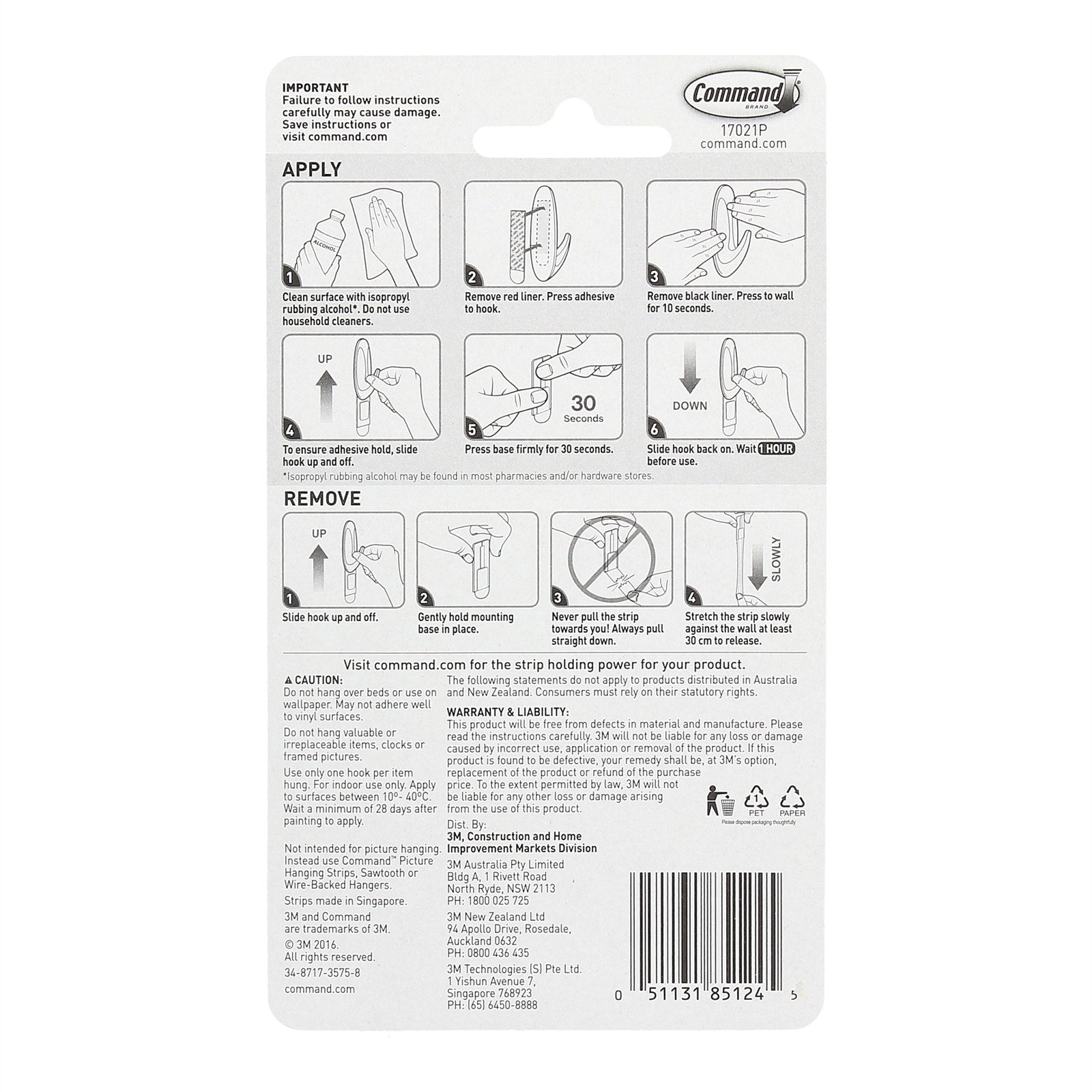 Command Medium White Adhesive Refill Strips 1.3kg - 9 Pack