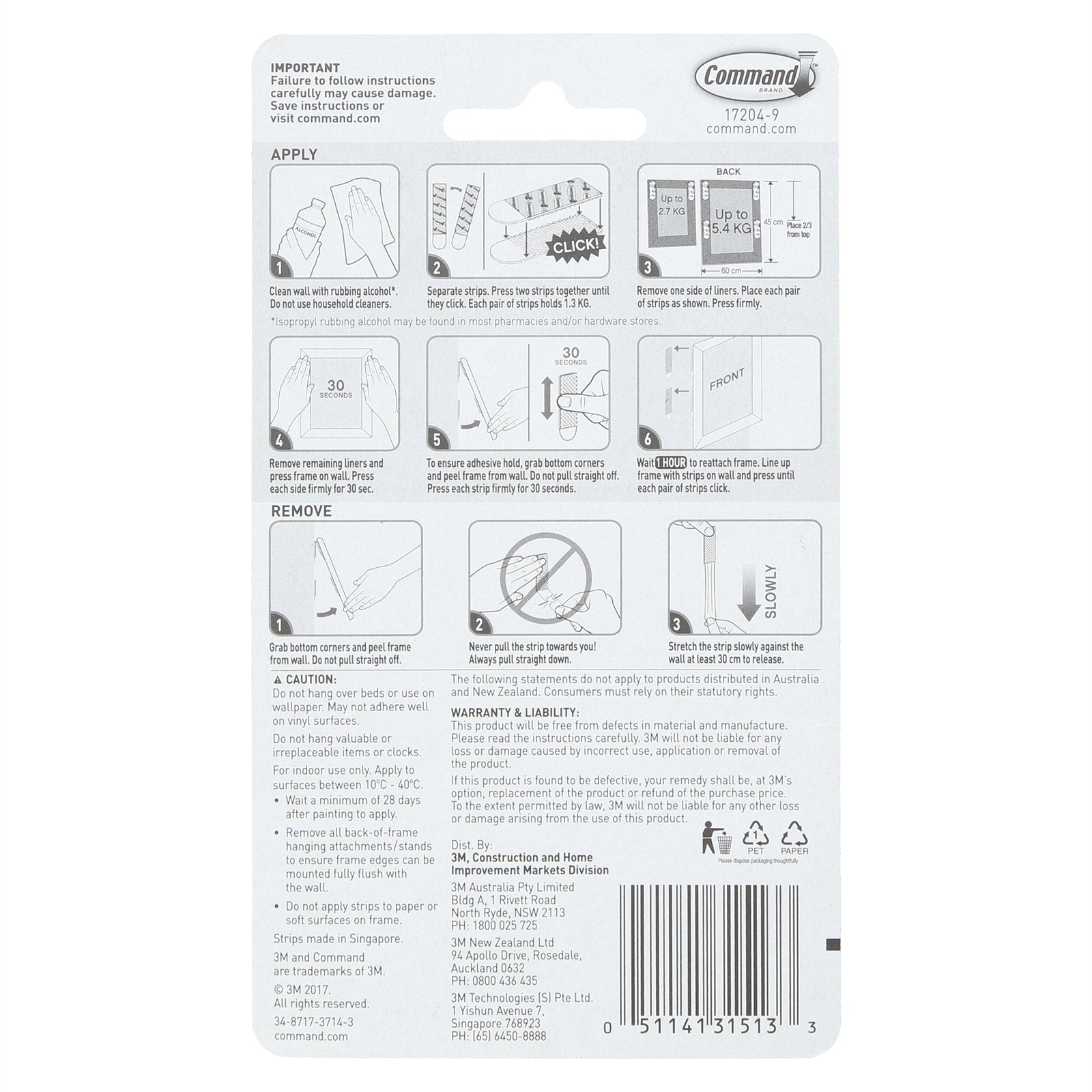 Command Medium White Adhesive Picture Hanging Strips - 9 Pack Damage-Free