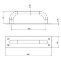 Lemaar D Pull Handle on Plate 200 x 50mm DDA Satin 304 Stainless Steel, Indoor Outdoor