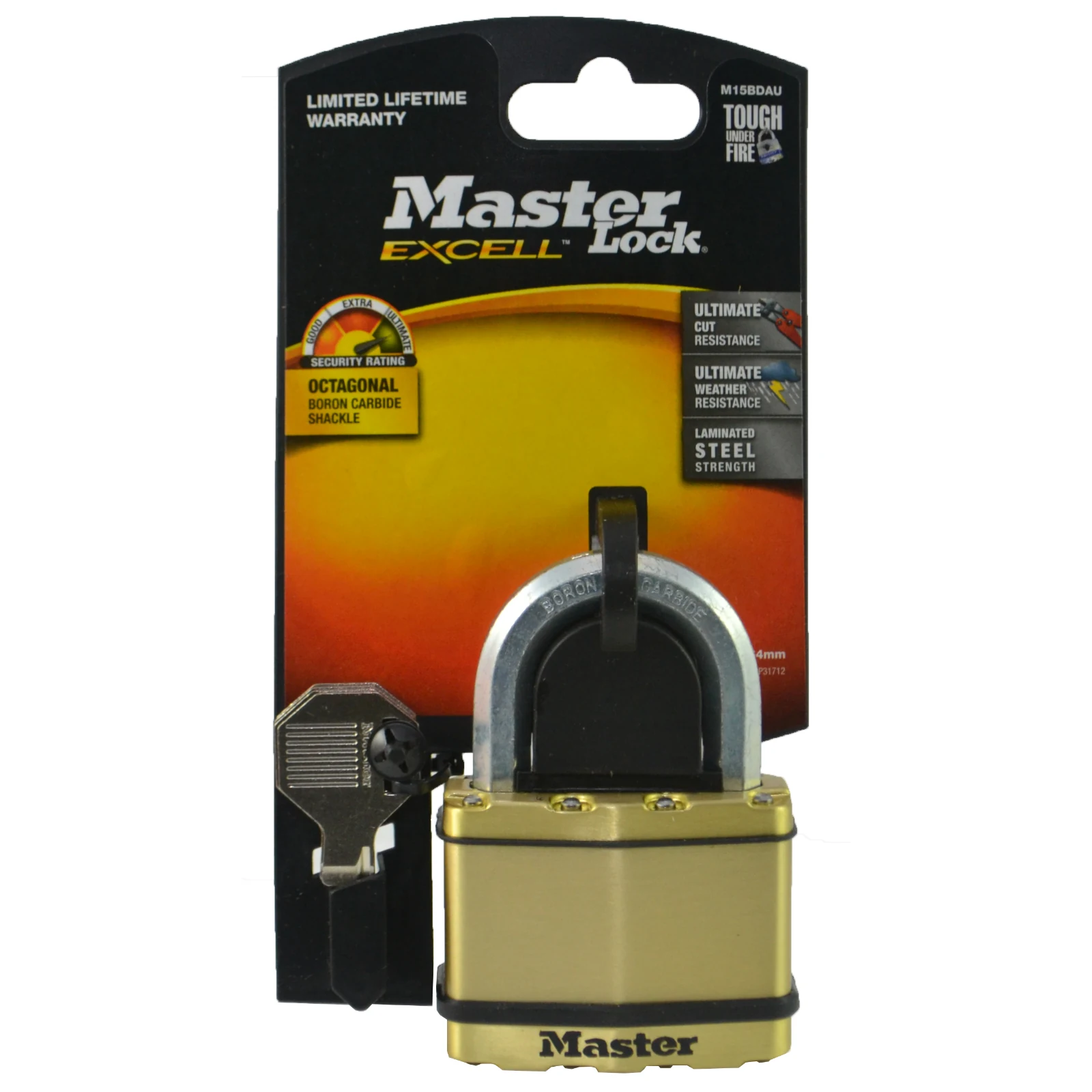 Master Lock 64mm Excell Padlock Laminated Steel Boron-Carbide Shackle
