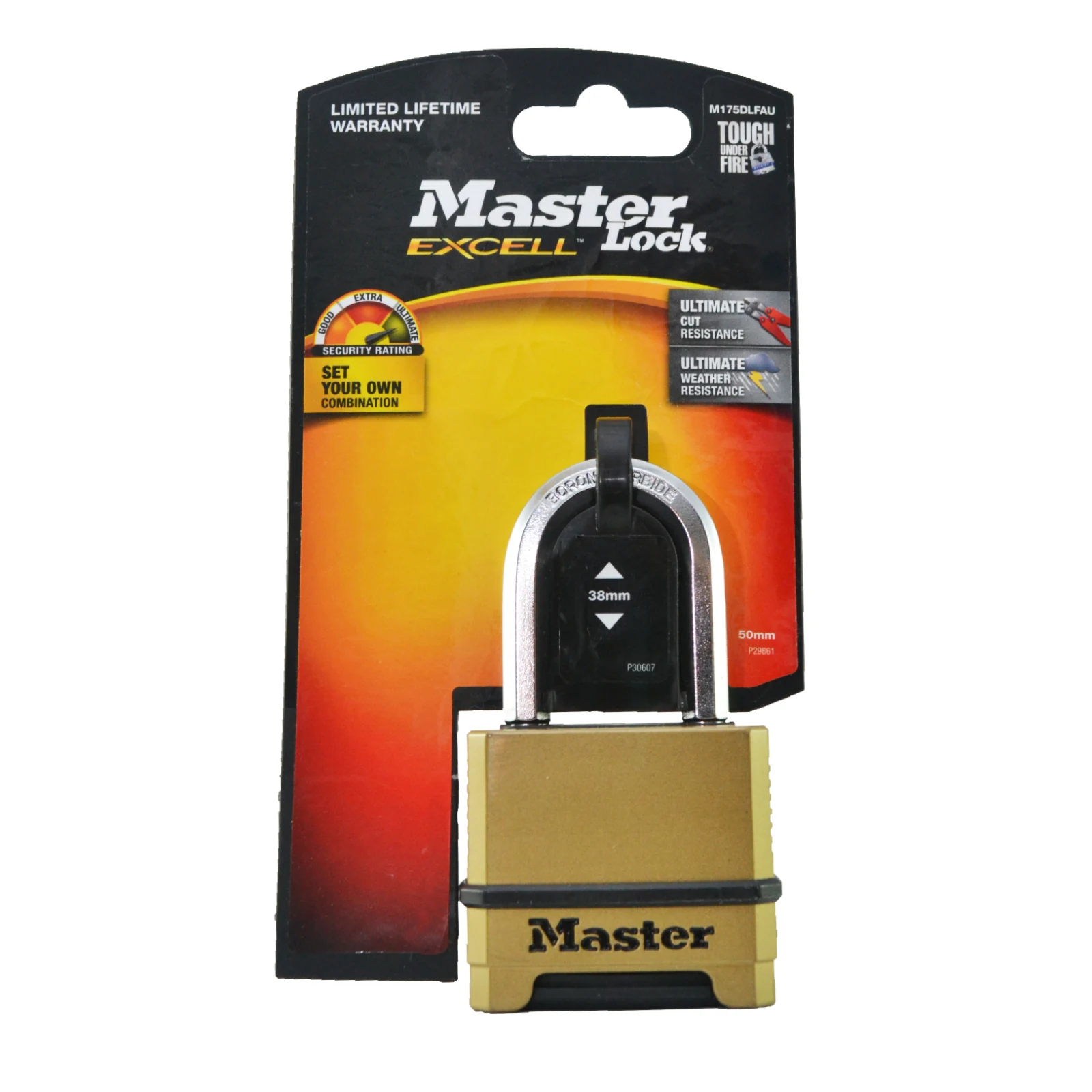 Master Lock 56mm Excell Reset Combo Padlock 38mm Boron-Carbide Shackle