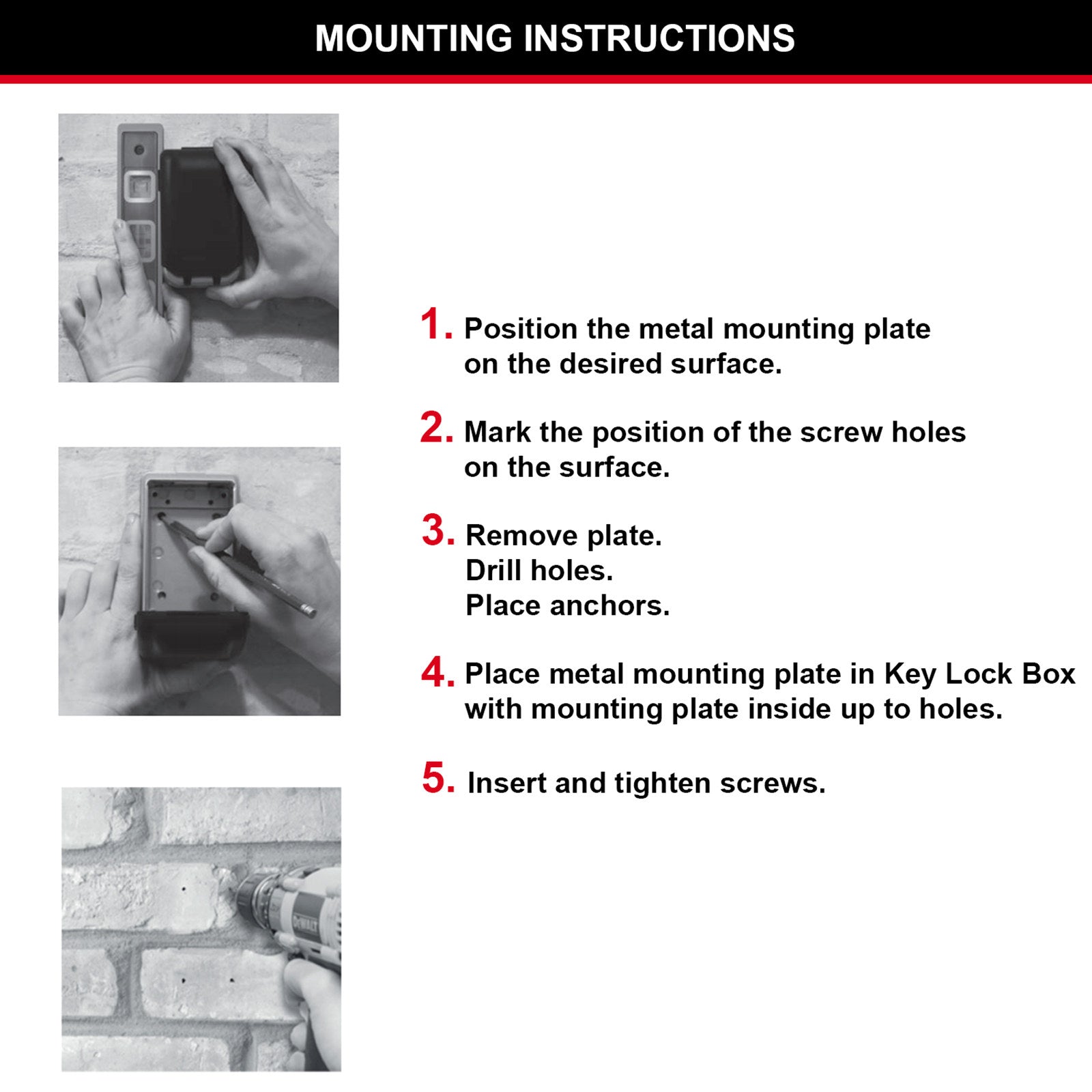 Master Lock Light Up Wall Mounted Key Safe with Combination Lock, 5425DAU
