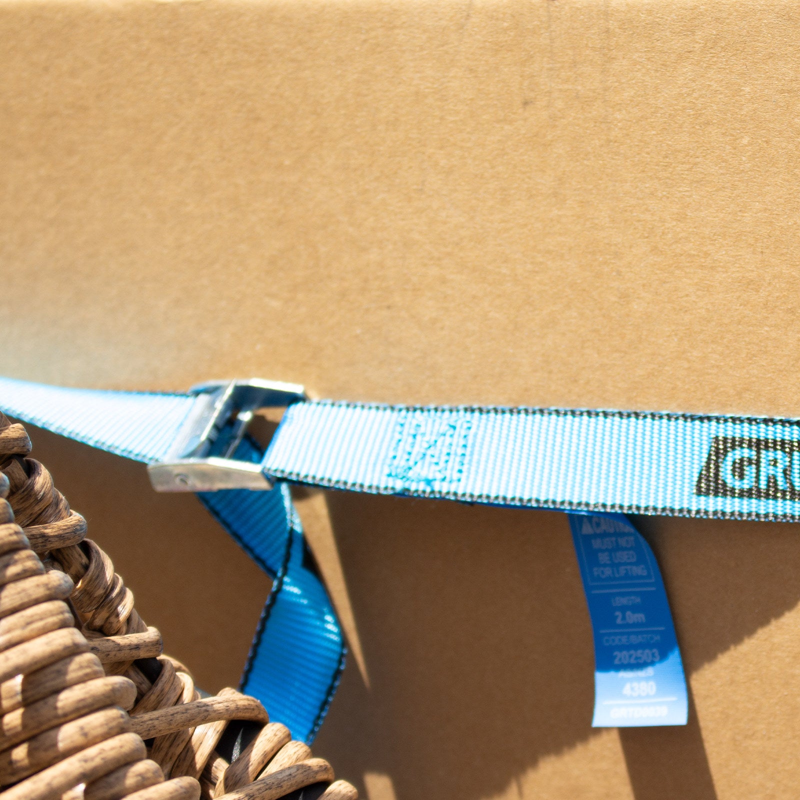 Grunt 25mm x 4m Pull Tie Down Strap, Quick Release, 100kg, Polypropylene, UV Protected