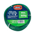 Grunt 4mm x 30m Green Clothesline Wire, PVC Coated, 160kg Break Strength, Weather Resistant