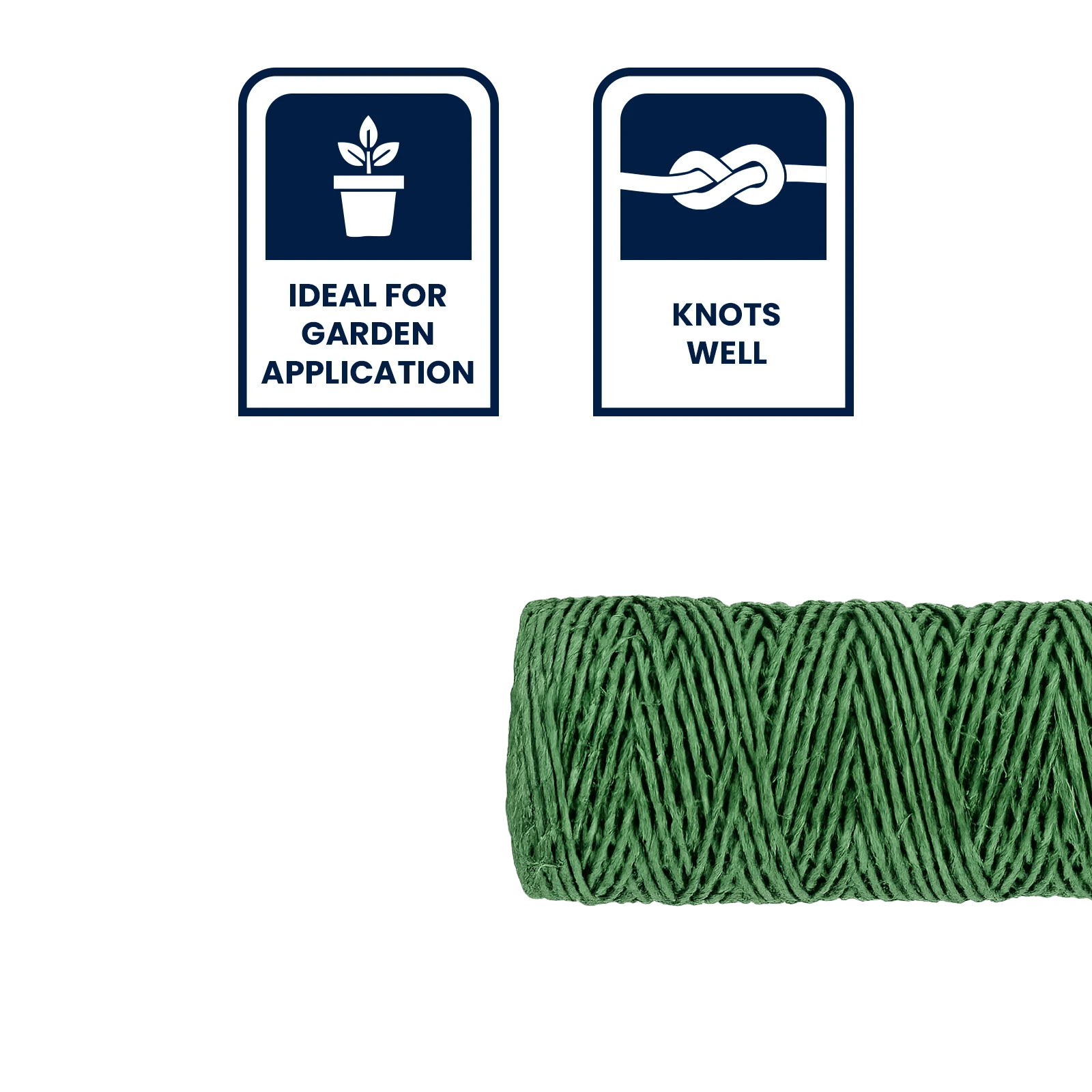 Grunt 60m Dark Green Sisal Twine, Natural Fibre, Weather Resistant
