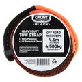 Grunt 50mm x 4.5m Heavy Duty Tow Strap, Orange Polyester, UV Protected, 2272kg Lashing Capacity
