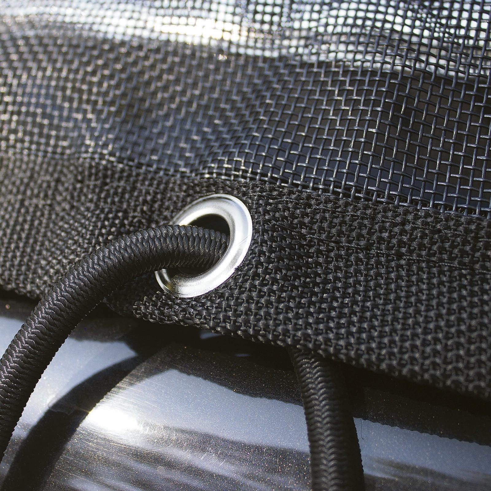 Lion 1.8 x 2m Heavy Duty Meshtech Cargo Net, Black, UV Coated Polyester, Suits Dual Cab Ute or 6x4 Trailer