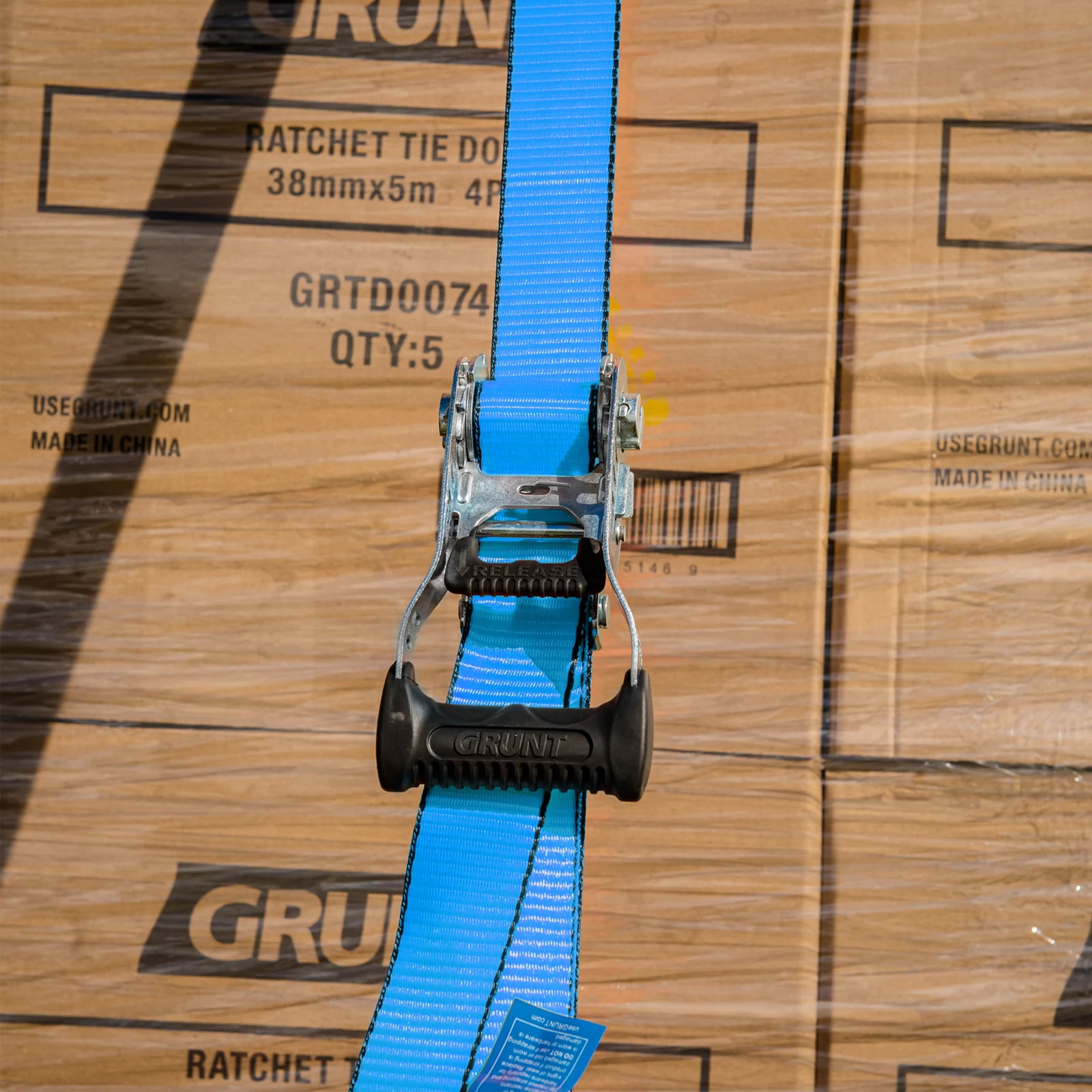 Grunt 38mm x 5m Polyester Ratchet Tie Down Set - 4 Pack