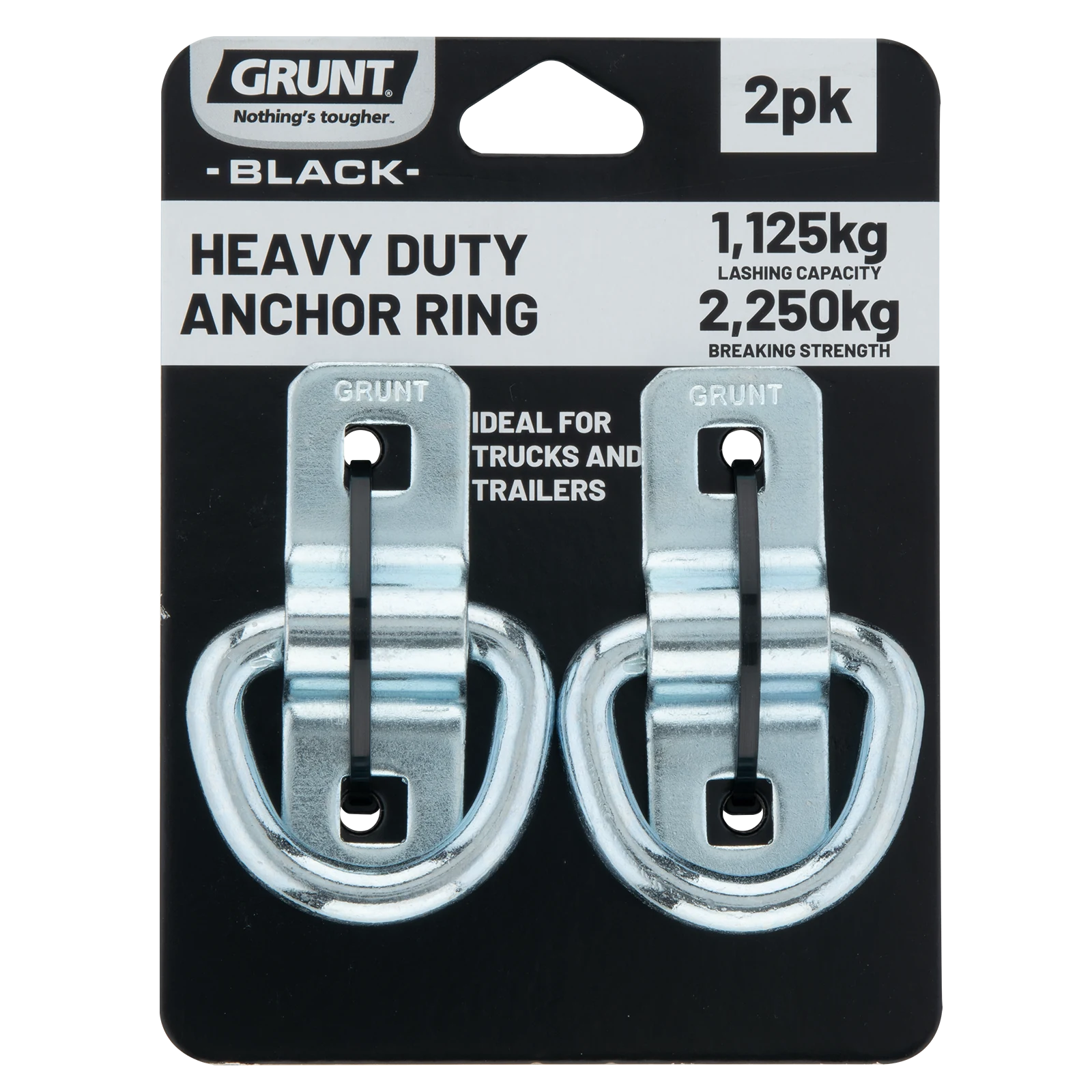 Grunt 1125kg Galvanised Steel Heavy Duty Anchor Point - 2 Pack