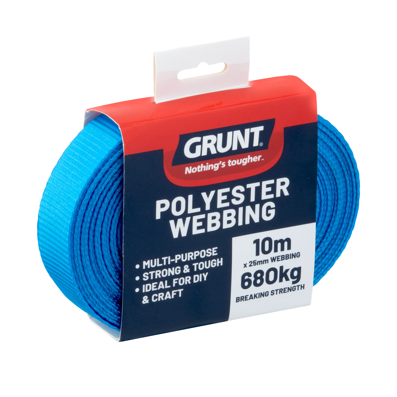 Grunt 25mm x 10m Blue Polyester Poly Webbing 680kg