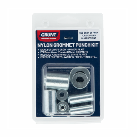 Grunt Nylon Grommet Punch Tool Kit, Suits 5mm, 8mm, 12mm & 17mm Grommets