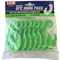 Lion 8mm Universal Cargo Net Bungee Cord Snap-On Hooks, Green, UV Protected, 8 Pack