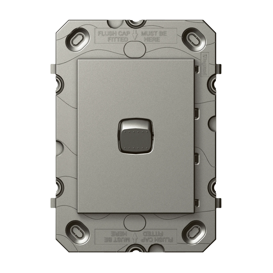 HPM ARTEOR 1 Gang Wall Switch Grid Magnesium 240V Polycarbonate
