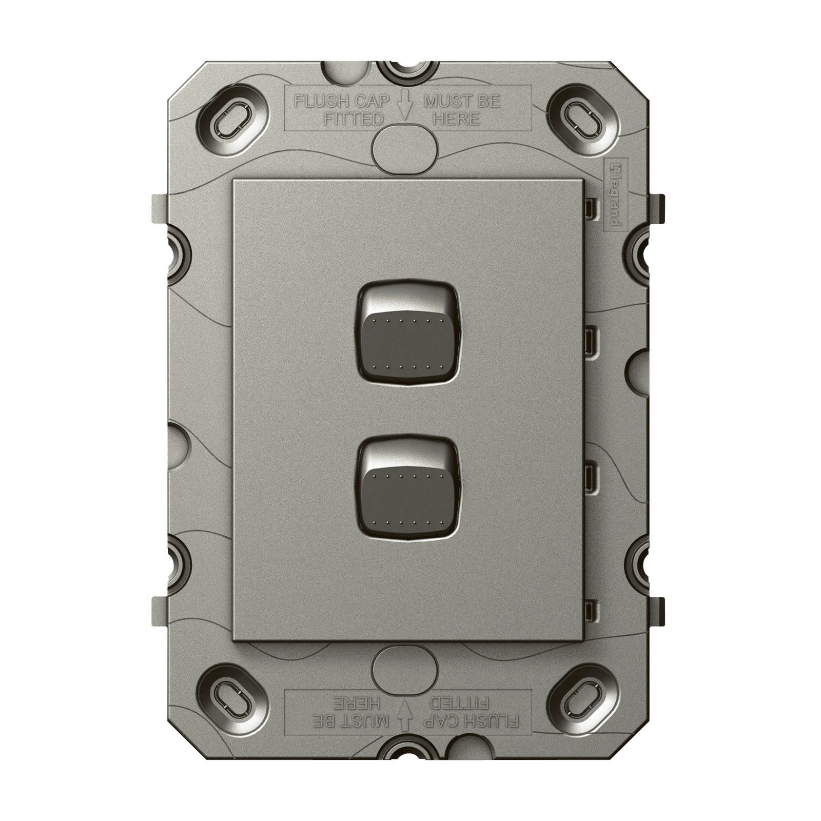 HPM ARTEOR 2 Gang Wall Switch Grid Only 240V Magnesium CDAR770/2MGN
