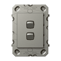 HPM ARTEOR 2 Gang Wall Switch Grid Only 240V Magnesium CDAR770/2MGN
