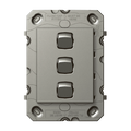 HPM ARTEOR 3 Gang Wall Switch Grid Magnesium 240V Polycarbonate