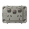 HPM ARTEOR Double Power Point With Extra Switch Grid Magnesium 10A 240V