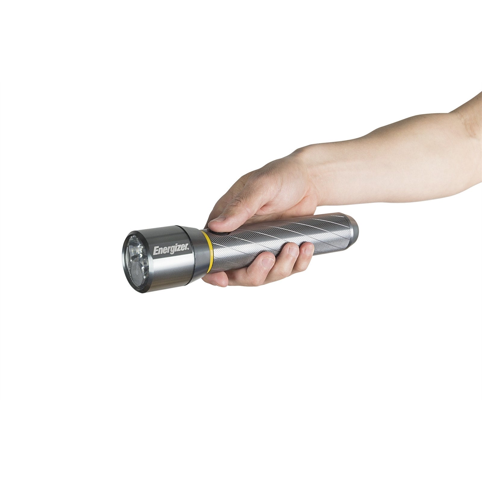 Energizer Vision HD 1500 Lumen Metal LED Torch, 230m Beam, Digital Focus & Strobe, Silver (PMHH61)