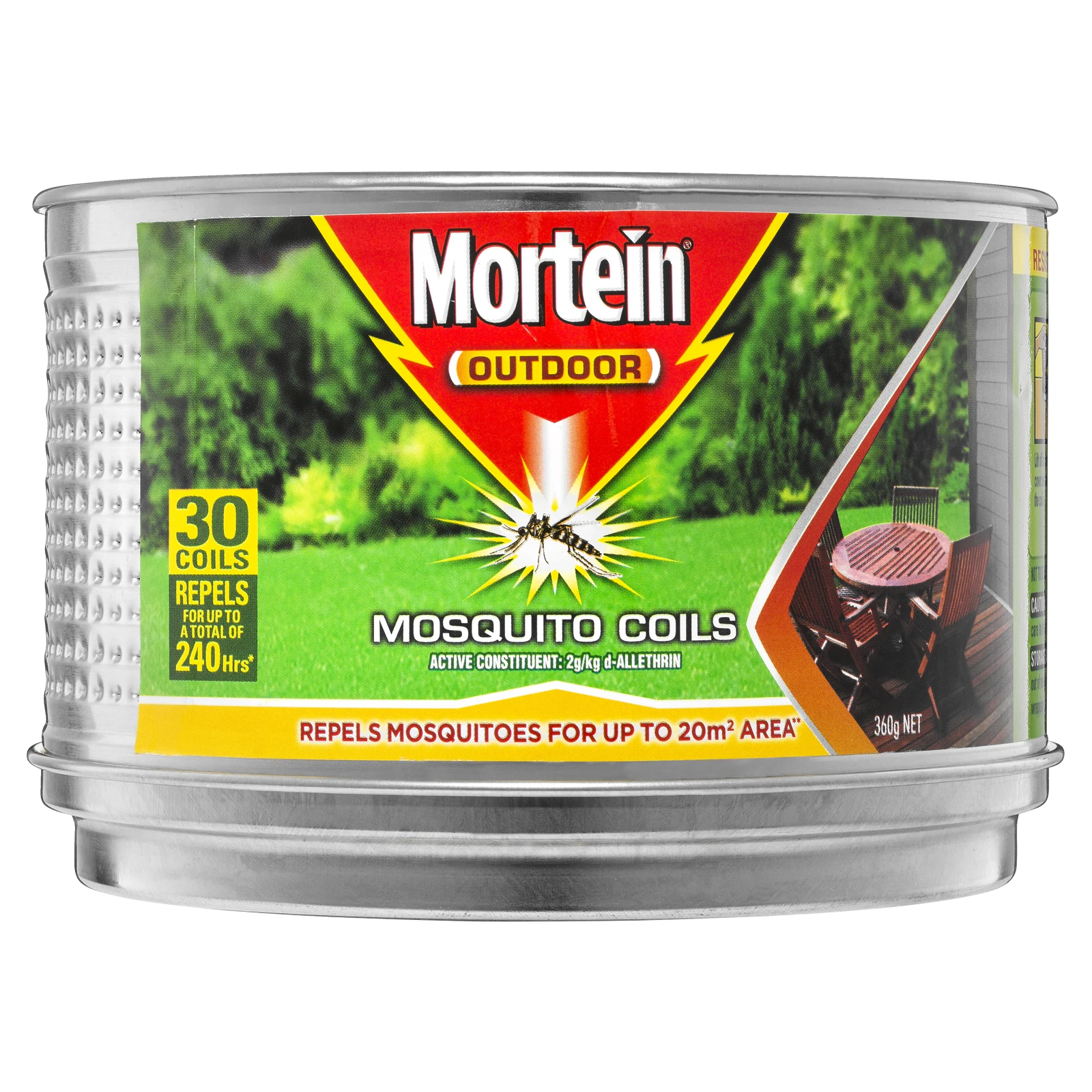 Mortein Mosquito Repellent Incense Coils with Metal Burner, Outdoor, 30 Pack