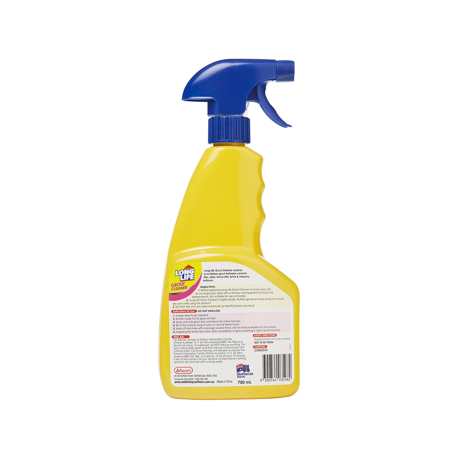 Long Life Grout Cleaner 750ml PET Trigger Bottle