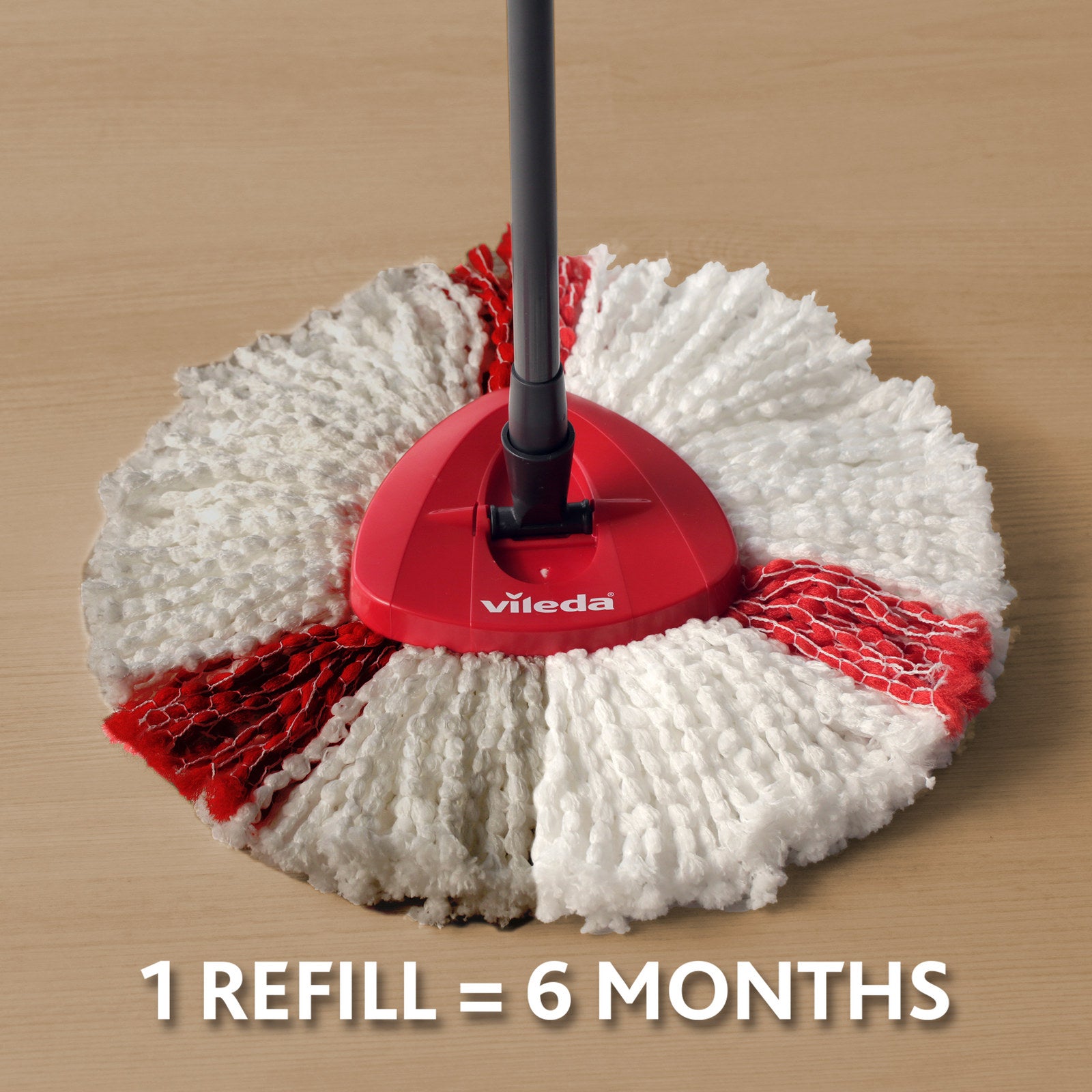 Vileda Easy Wring and Clean Spin Mop Refill, 100% Microfibre Triangular Head, Machine Washable