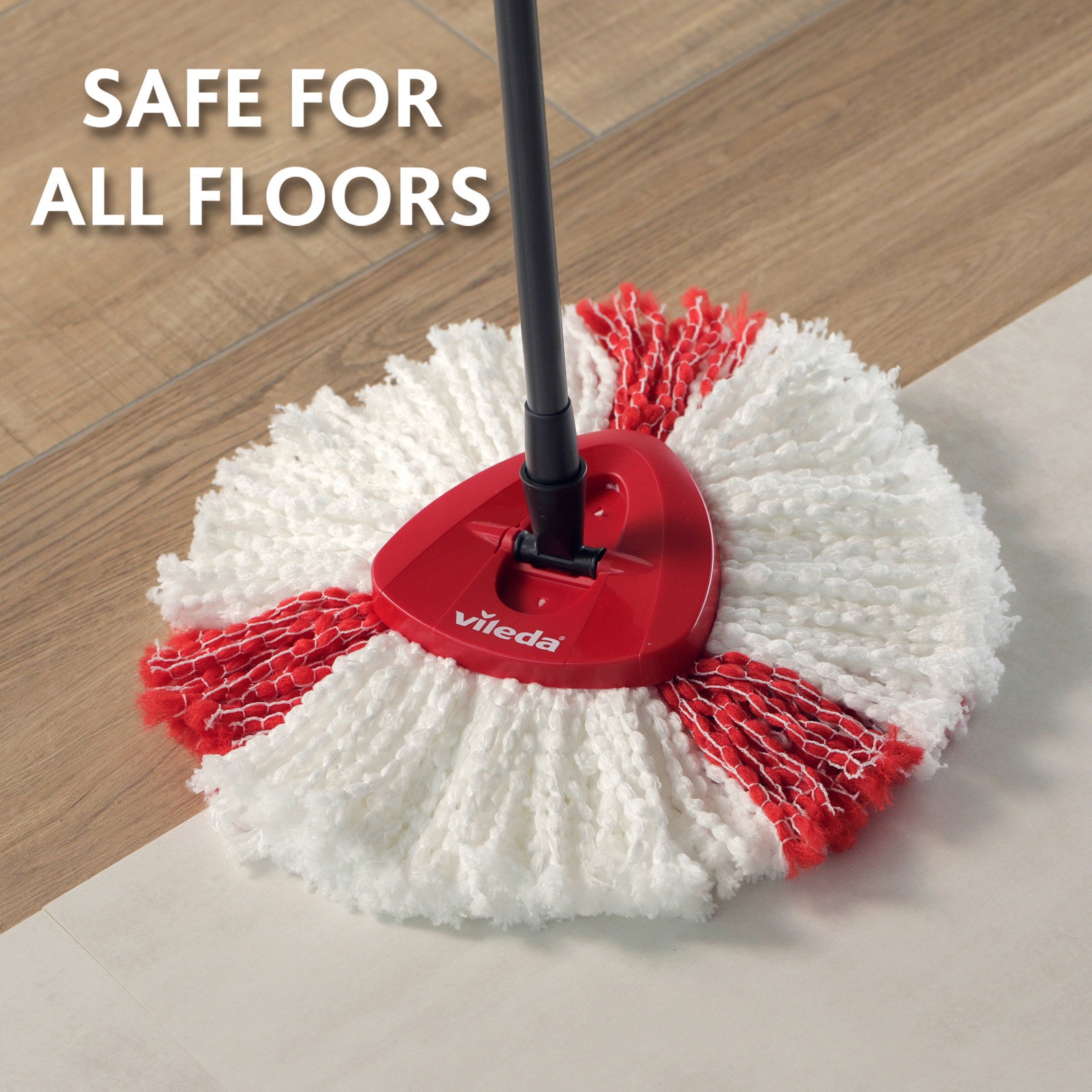 Vileda Easy Wring and Clean Spin Mop Refill, 100% Microfibre Triangular Head, Machine Washable
