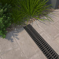 Everhard EasyDRAIN 1m Polymer Grate and Channel, Black UV Stabilised Push-Connect Drain
