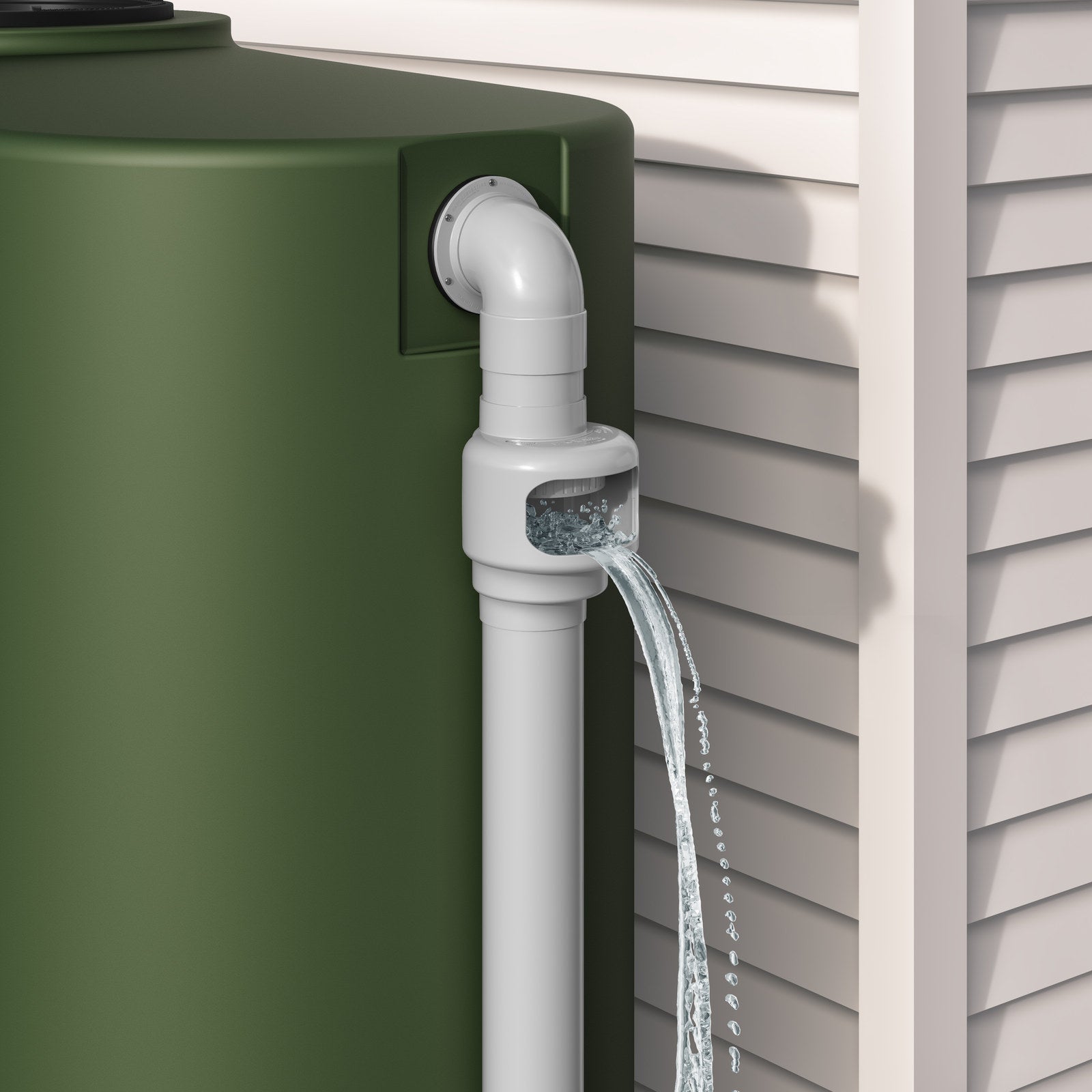 Rain Harvesting Air Gap 90mm - White UPVC Tank Backflow Protection