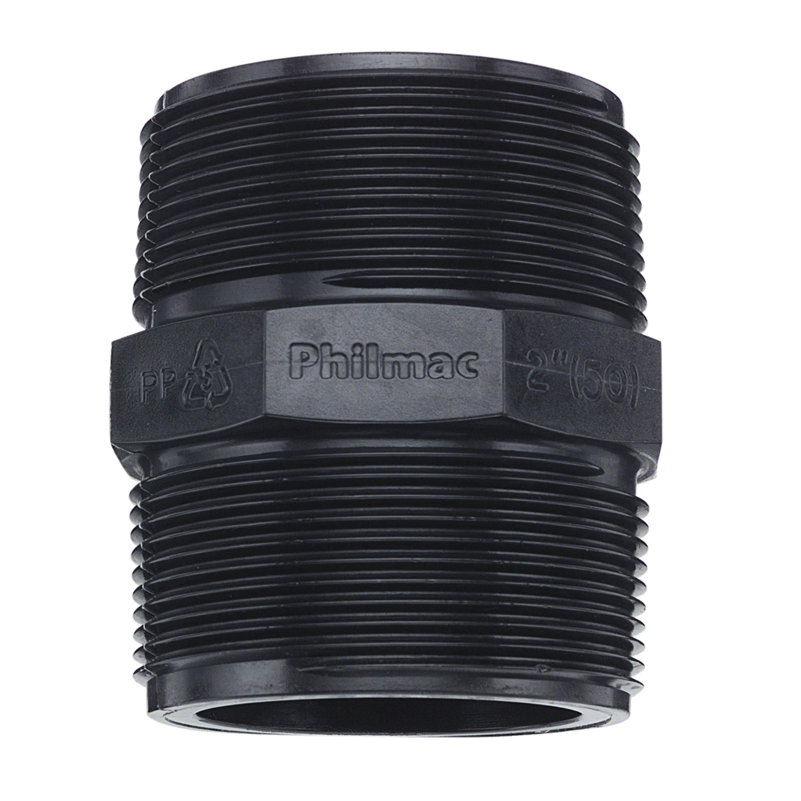 Philmac BSP Threaded Pipe Nipple 2" - Polypropylene PN16 1600kPa