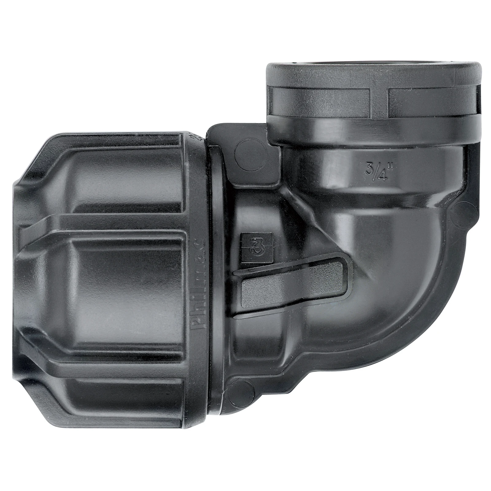 Philmac 20mm x 3/4" Metric Poly x Female BSP 90 Degree Pipe Elbow PN16 Underground