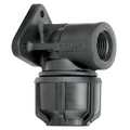 Philmac 25mm x 3/4" Metric Poly x Female BSP Pipe Elbow with Wall Plate PN16 Underground