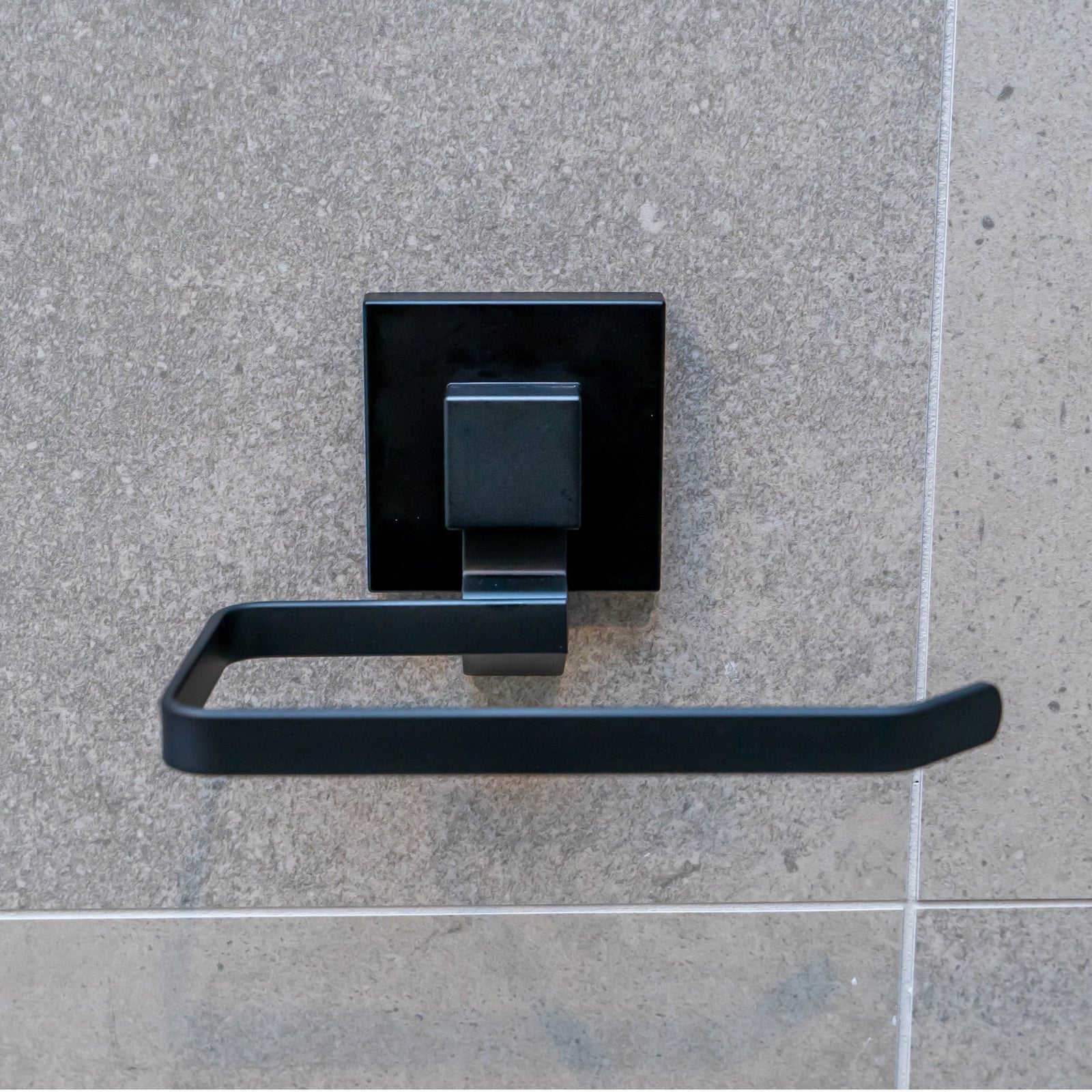 Fusion-Loc 13kg Suction Toilet Roll Holder - Matte Black Powder Coated Steel