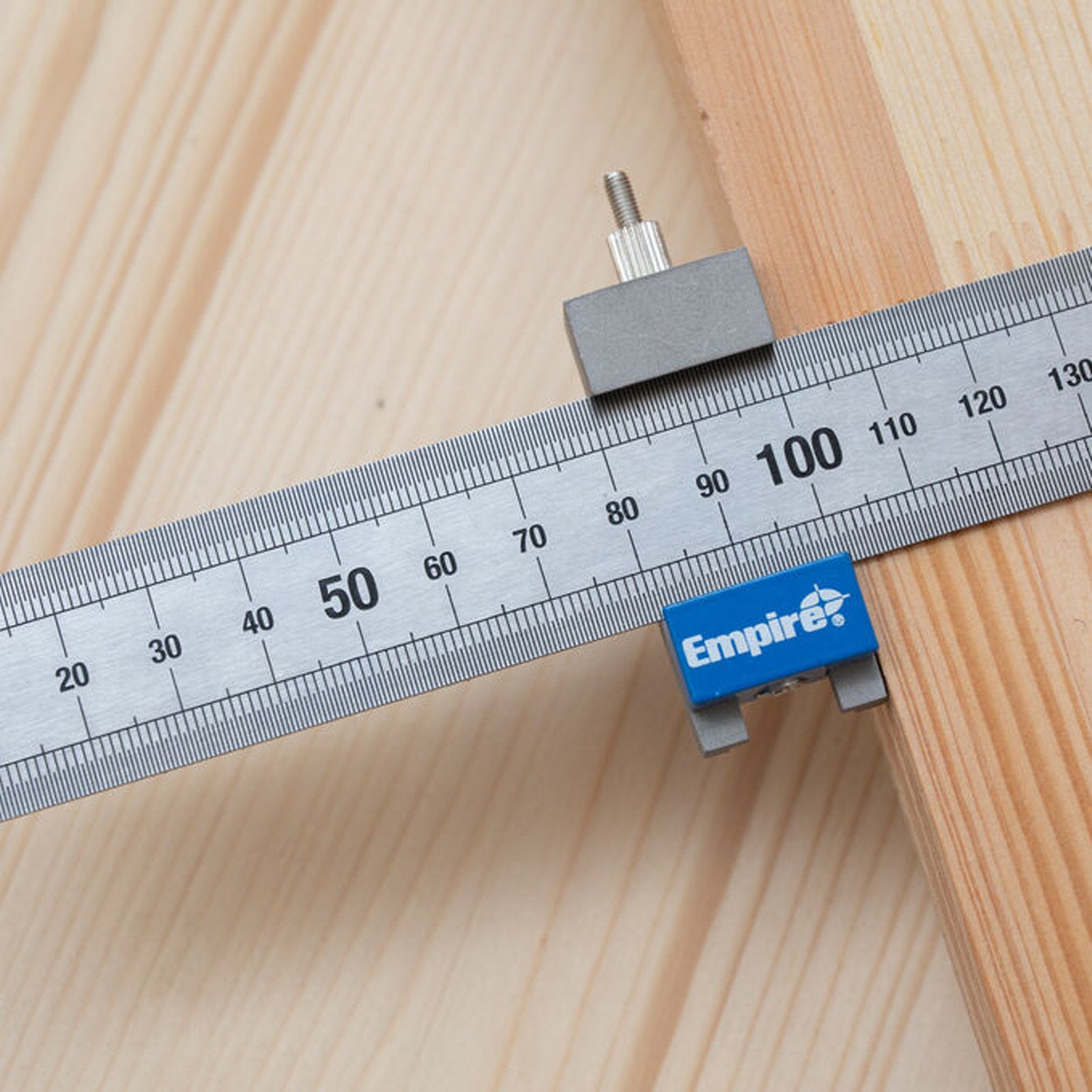 Empire Stainless Steel Ruler Stop, Adjustable for Rules 150mm to 1000mm