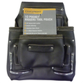 Craftright 10 Pocket Riggers Tool Pouch Belt, Dark Tan Leather, with Tape Holder