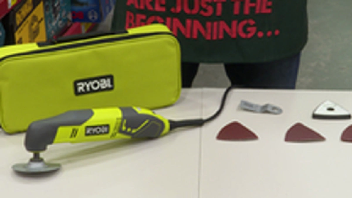Ryobi 200W Corded Multi Function Oscillating Tool Kit, Hypergreen, RMT2004-S