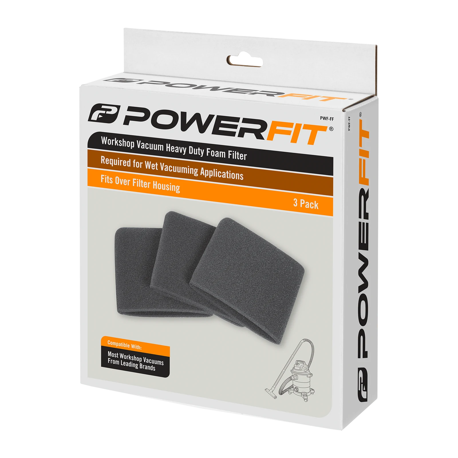 PowerFit Heavy Duty Foam Filter for Pressure Washers - 3 Pack